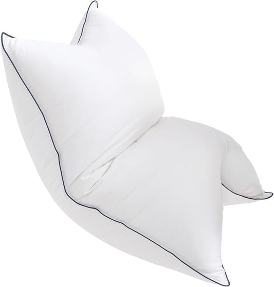 Goose Down Bed Pillow, Queen Size Bed Pillows for Sleeping, Ultra-Soft 750 Fill-Power Hotel Collection Pillow for Back, Stomach or Side Sleepers (20 * 28,Pack of 1)