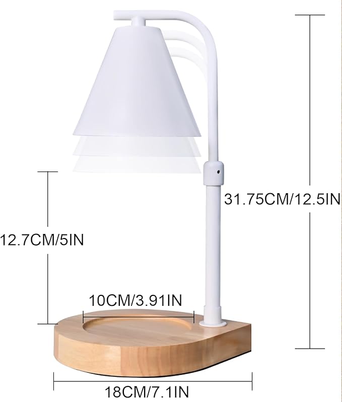 SOKCVSEA Candle Warmer Lamp - Candle Warmer with Timer Height Adjustable, Birthday Gifts for Women Mom Gifts, House Warming Gifts New Home Decor, Wax Melt with 2 Bulb White 03