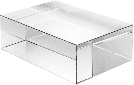 Amlong Crystal Clear Crystal Display Block (Not Acrylic), 6 inch x 4 inch x 2 inch