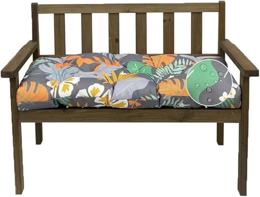 Outdoor Bench Cushion, Waterproof Swing Cushion Bench Seat Cushion, Swing Chair Replacement Seat Pads Cushion Pillow for Lounger Garden Furniture Patio Metal Wooden Bench (A, 59x20in)