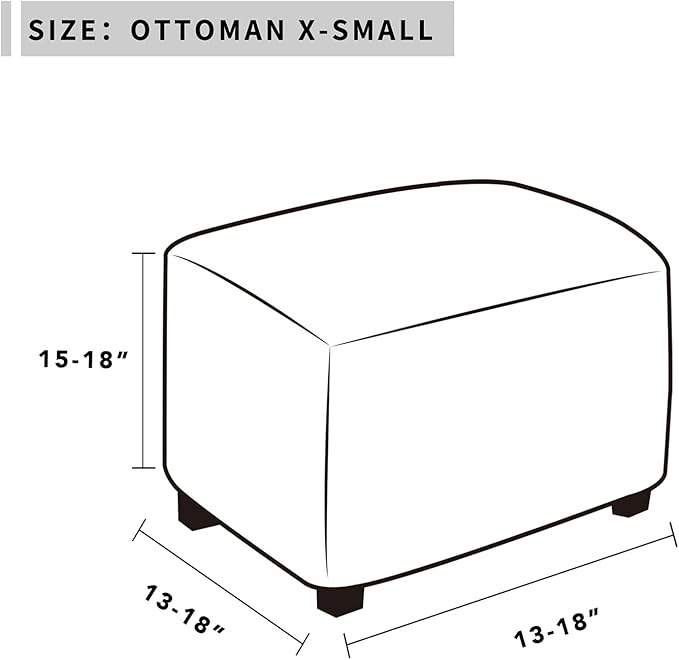 Easy-Going Stretch Square Ottoman Cover Folding Storage Stool Furniture Protector Soft Rectangle Slipcover with Elastic Bottom (15x15x15inch, Peacock Blue), X-Small