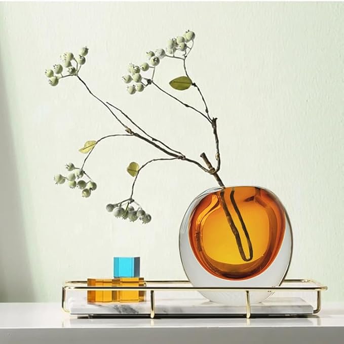 Amber Glass Vase, DIY Empty Reed Diffuser Bottle for Essential Oils, 200mL, Aromatherapy, Modern Home Decor, AV1533