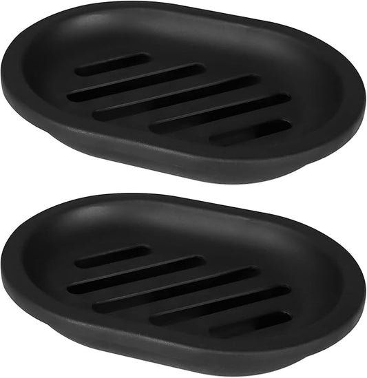 Topsky Soap Dish for Shower, 2pcs Soap Dishes Soap Savers for Bar Soap, Soap Bar Holder Shower with Drip Tray, Plastic Soap Holders with Drain for Kitchen Sink, Easy to Clean, Keeps The Soap Dry