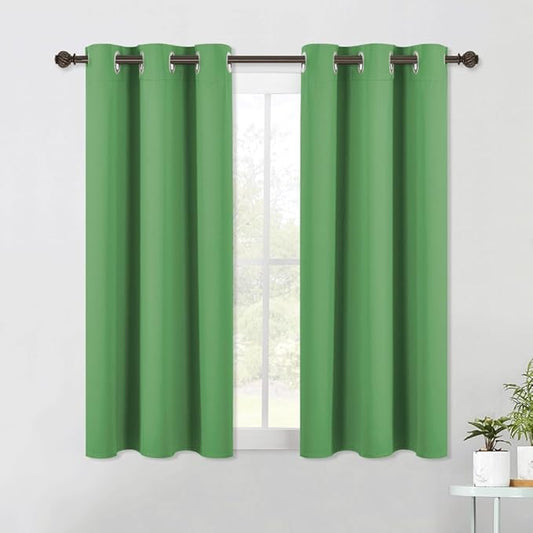 NICETOWN Blackout Curtain Panels for Bedroom, 2 Panels, W42 x L60 inches, Forest Green, Thermal Insulated Grommet Top Blackout Draperies and Drapes