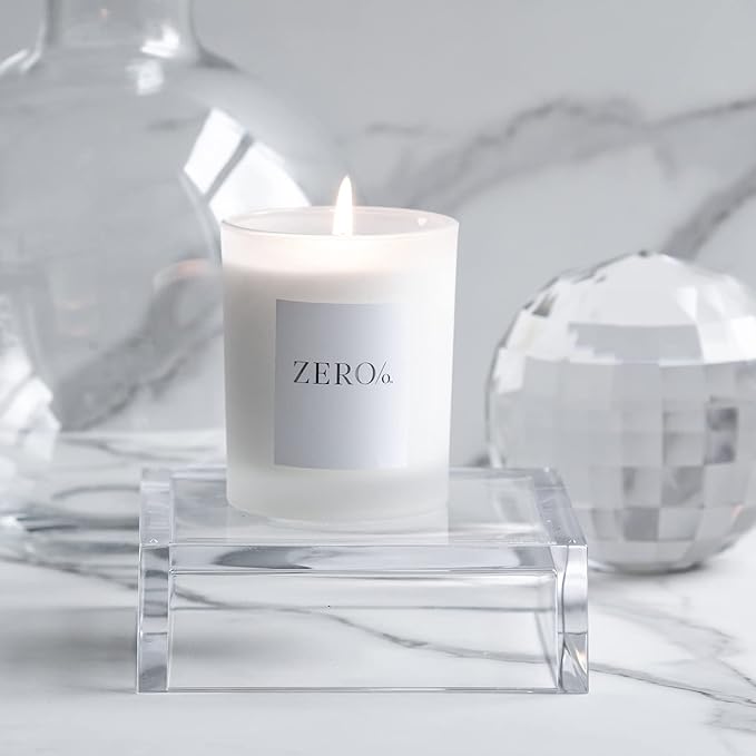 Zero% Luxury Candle (8oz), Subtle Plant Waters and Uplifting Citrus - USA Poured, Coconut Oil and Soy Wax Blend, Cotton Wick