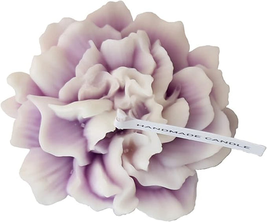 Carnation Flower Shaped Scented Candle,Handmade Aroma Soy Wax Decorative Candle for Table Photo Prop Birthday Gift,Prefect for Meditation Stress Relief Mood Boosting Bath Yoga (Purple)