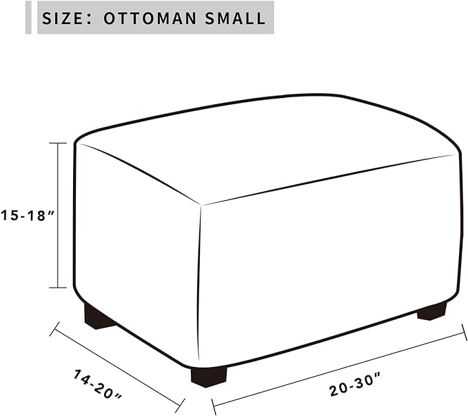 Easy-Going Stretch Ottoman Cover Folding Storage Stool Furniture Protector Soft Rectangle slipcover with Elastic Bottom(Ottoman Small,Chocolate)