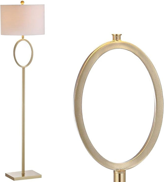 JONATHAN Y JYL1089A April 61" Metal LED Floor Lamp, Modern, Contemporary, Glam, Traditional, Office, Living Room, Family Room, Dining Room, Bedroom, Hallway, Foyer, Brass