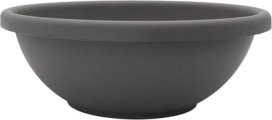 The HC Companies Shallow Planter with Drainage - Contemporary Garden Bowl Planter for Flowers, Herbs & More - Round Succulent Planter Pot for Indoors and Outdoors (13" Warm Gray, Pack of 1)