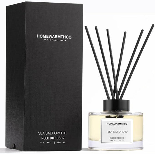 Sea Salt Orchid Reed Diffuser Set - Luxury Fragrance Reed Diffusers for Home, Office & Bathroom Décor - Long-Lasting Scent with Non-Toxic Oils (5.63 oz)
