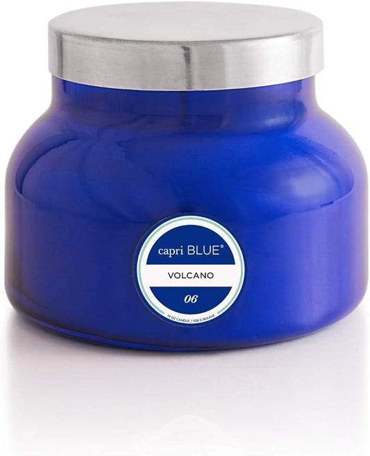 Capri Blue Volcano Scented Candles - Luxury Glass Jar Candles for Home Scented with Tropical Fruit & Sugared Citrus - Soy Wax Blend - Capri Blue Volcano - Blue Color (19 oz)