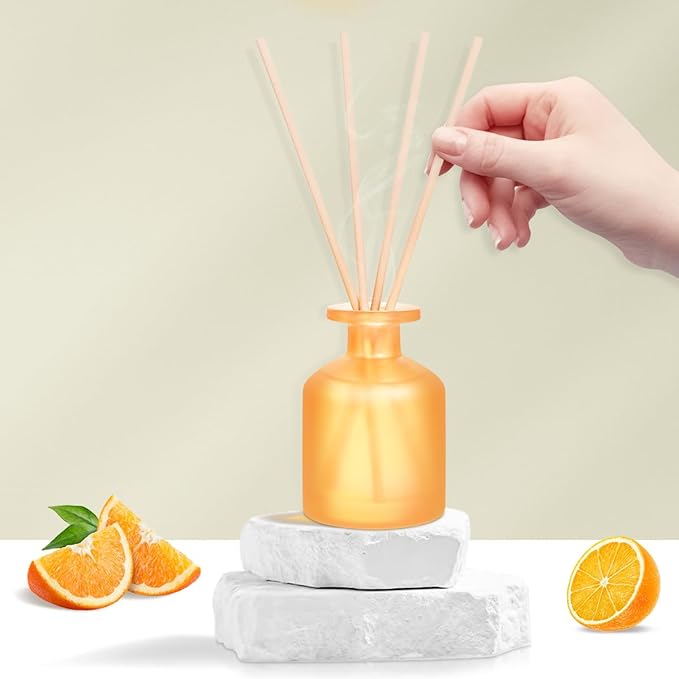 Reed Diffuser - Citrus 3.38oz (100ml) 1 Pack Essential Oil Reed Diffuser Set with 8 Sticks, Long Lasting Fragrance for Home, Bathroom, Bedroom, Room, Decor