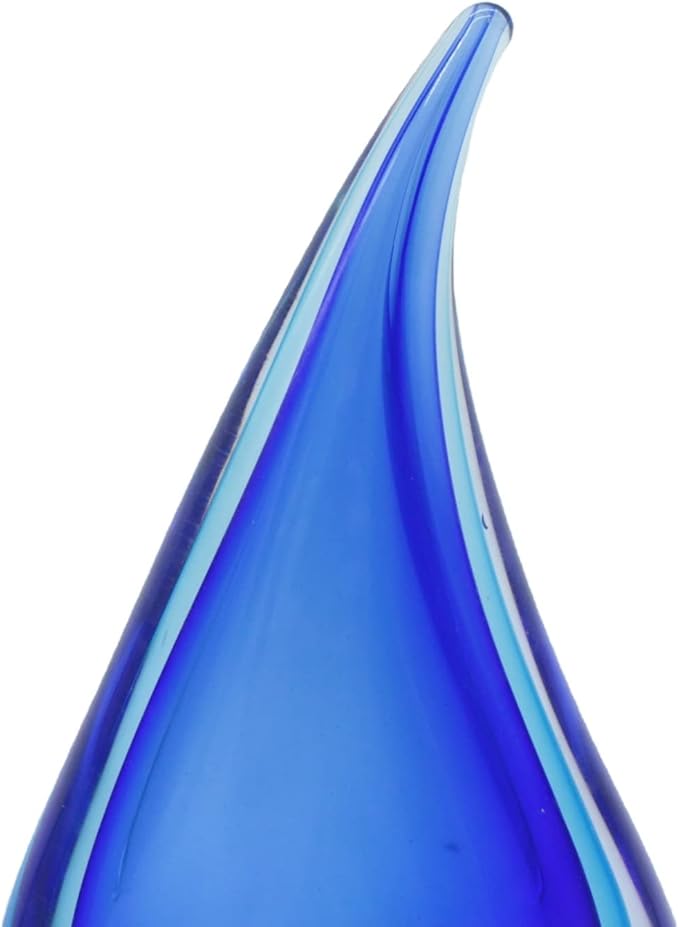 Hand-Blown Glass Sculpture Glass Decor Murano-Style Glass Statue and Figurine Wonderful Gift, Blue Hollow
