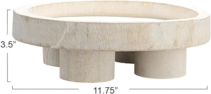 Bloomingville Paulownia Wood Dessert Pedestal Tray