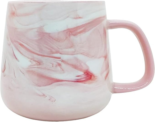 Ceramic Coffee Mug, Pink Marble Pattern Coffee Cups 12 Oz, Aesthetic Stoneware Cups, Coffee Mugs For Women, Dishwasher Safe, Microwave Safe