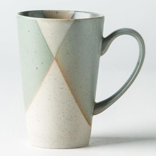 Ceramic Coffee Mugs, Reduction Flame Craft, 10oz, Vintage Tea Cups with Handle for Office/Home, Handmade Pottery Mug, tall mugs, Dishwasher and Microwave Safe. (Blue)
