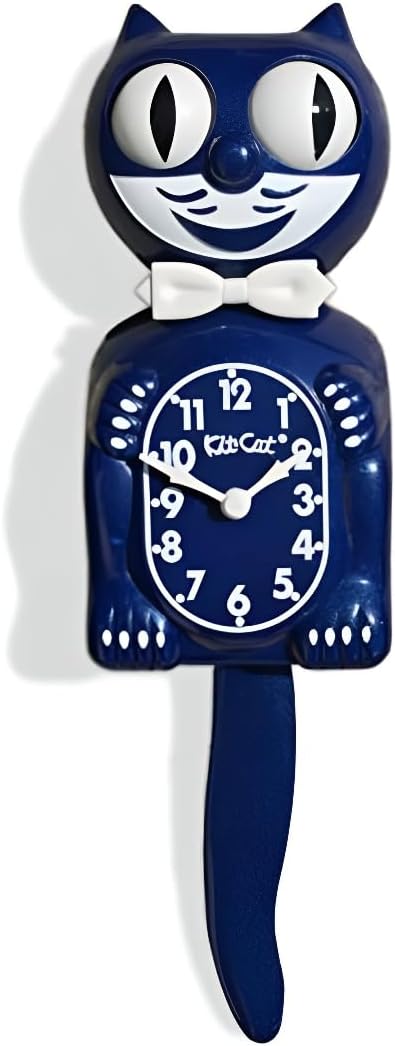 Kit-Cat Klock® Limited Edition Galaxy Blue - Iconic Retro Cat Clock with Moving Eyes and Tail, Battery Operated Wall Clock, Made in USA, Perfect for Home Decor, Mid Century Modern Clock, Unique Gift