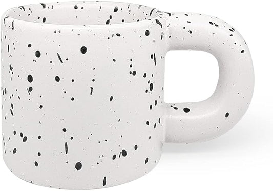 Ceramic Coffee Mug,Microwave & Dishwasher Safe Mug to Decorate,Tea Cup with Porcelain Fat Round Handle, 12oz, Modern,Simplicity Unique Style For Any Kitchen. (Inkjet)