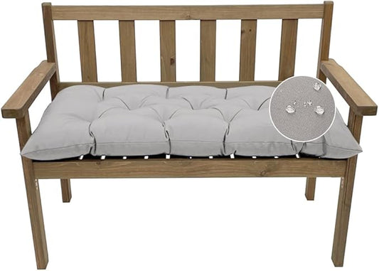 Outdoor Bench Cushion, Waterproof Swing Cushion Bench Seat Cushion, Swing Chair Replacement Seat Pads Cushion Pillow for Lounger Garden Furniture Patio Metal Wooden Bench (Light Grey, 59x20in)