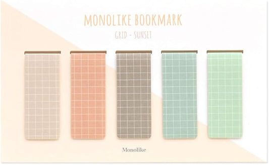Monolike Magnetic Bookmarks Grid Sunset, Set of 5