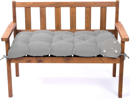 Outdoor Bench Cushion, Waterproof Swing Cushion Bench Seat Cushion, Swing Chair Replacement Seat Pads Cushion Pillow for Lounger Garden Furniture Patio Metal Wooden Bench (Light Grey, 47.24x20in)