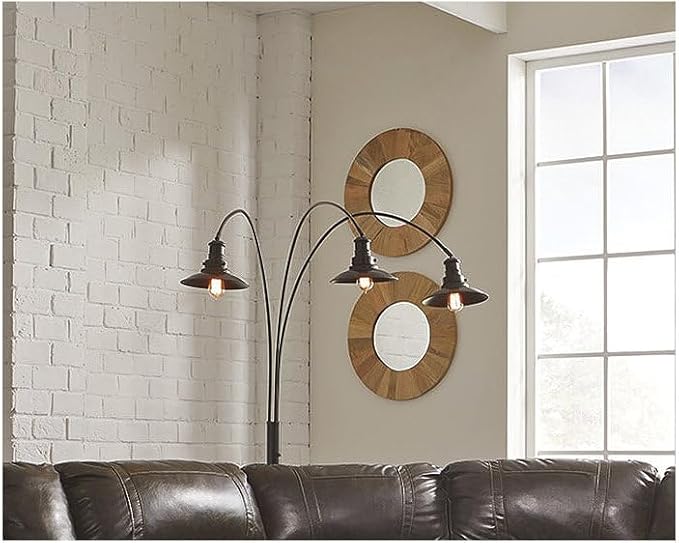 Signature Design by Ashley Sheriel Industrial Metal Arc Lamp with Adjustable Neck, Black