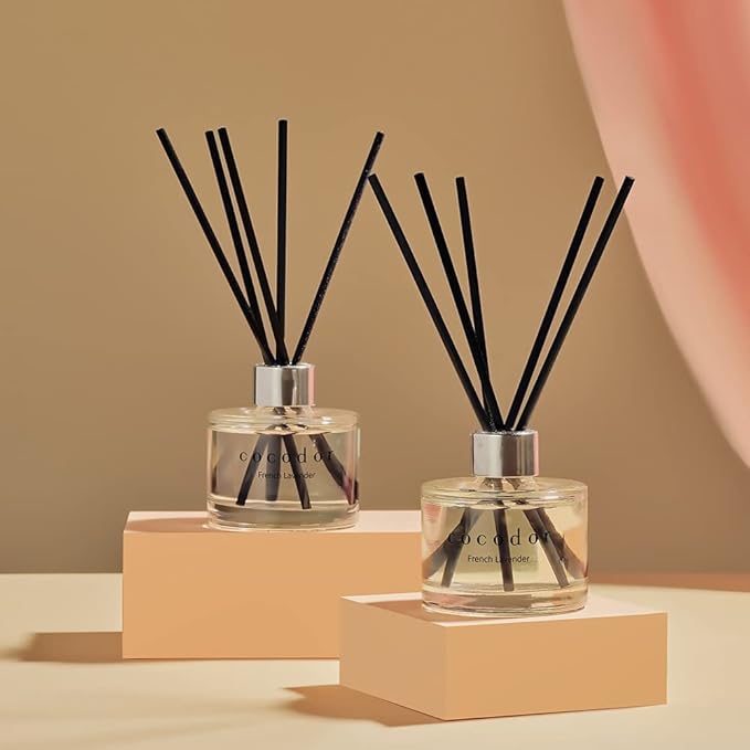 COCODOR Signature Reed Diffuser Set/Lemon Eucalyptus / 6.7oz /2 Pack/Home Fragrance Diffuser, Oil Scent Diffuser for Bathroom Shelf Decor