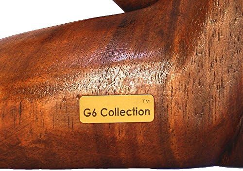 12" Wooden Handmade Abstract Sculpture Thinker Statue Handcrafted - Thinking Man - Gift Art Modern Decorative Unique Home Decor Figurine Accent Decoration Artwork Hand Carved (Brown)