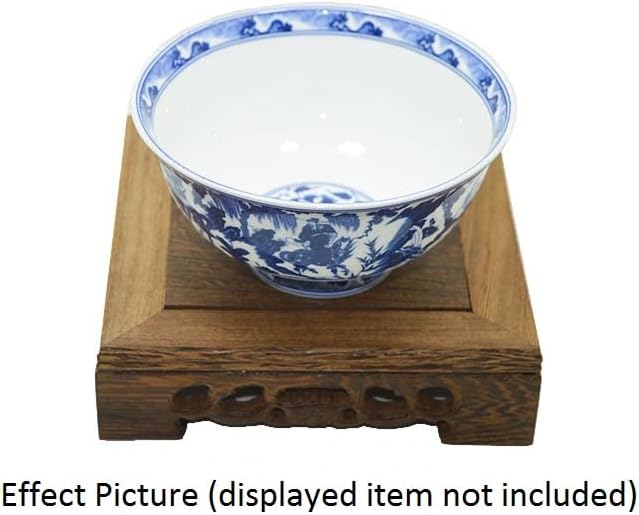 Rosewood Plant Stand, Oriental Style, Multi-Purpose Display Stand (Brown, Square 6" Height 4")