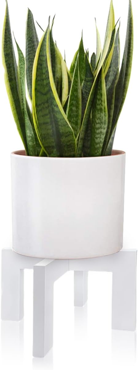 Gendral Forwepup Plant Stand Indoor Outdoor, Mid Century Plant Stand, Wood Modern Plant Holder Rattan Flower Plant Stool, Low Short Boho Rustic Planter Stand, Fit 5-15 Inch Pot