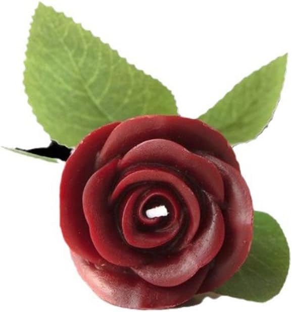Rose Flower Shape Aesthetic Scented Candle,50G Handmade Carved Flower Clusters Soy Wax Aroma Decorative Art Candle for Table Photo Prop Valentine's Day Wedding Birthday (Red)