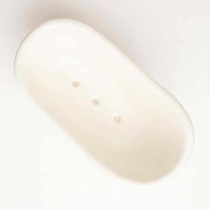 5.6" Ceramic Mini Bathtub Soap Dish Decortative Clawfoot Bathroom Soap Dish (Crème)