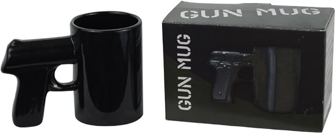 Fairly Odd Novelties Black Ceramic Gun Mug