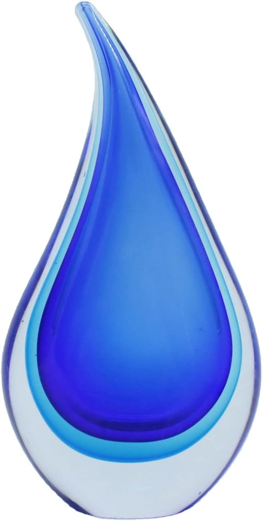 Hand-Blown Glass Sculpture Glass Decor Murano-Style Glass Statue and Figurine Wonderful Gift, Blue Hollow
