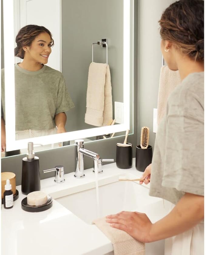 iDesign Ceramic Earth Collection Bar Soap Dish, Matte Black