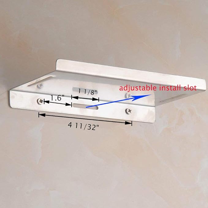 Aothpher Wall Mounted Stainless Steel Bathroom Toilet Phone Holder Shelf,Chrome Mirror Polished and Anti-Slip Style