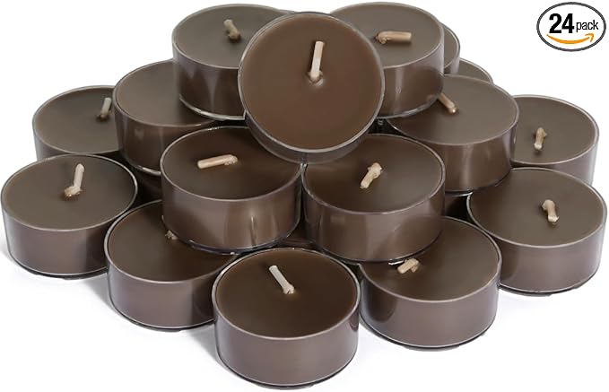DEYBBY Scented Tealight Candles, Long Lasting Soywax Tea Candle Used for All of Holders|Clear Cup|24 Counts|Up to 4 Hour Burn Time|Coffee