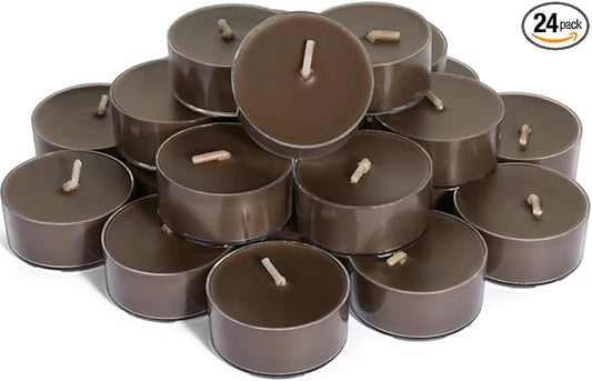 DEYBBY Scented Tealight Candles, Long Lasting Soywax Tea Candle Used for All of Holders|Clear Cup|24 Counts|Up to 4 Hour Burn Time|Coffee
