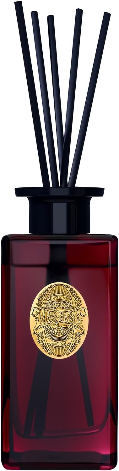 M&SENSE 10.14 oz Large Reed Diffuser | RED Camelia Scent Home Oil Diffuser with Sticks |Long Lasting Non-Toxic Essential Oil |Reed Diffuser for Bathroom Shelf Decor