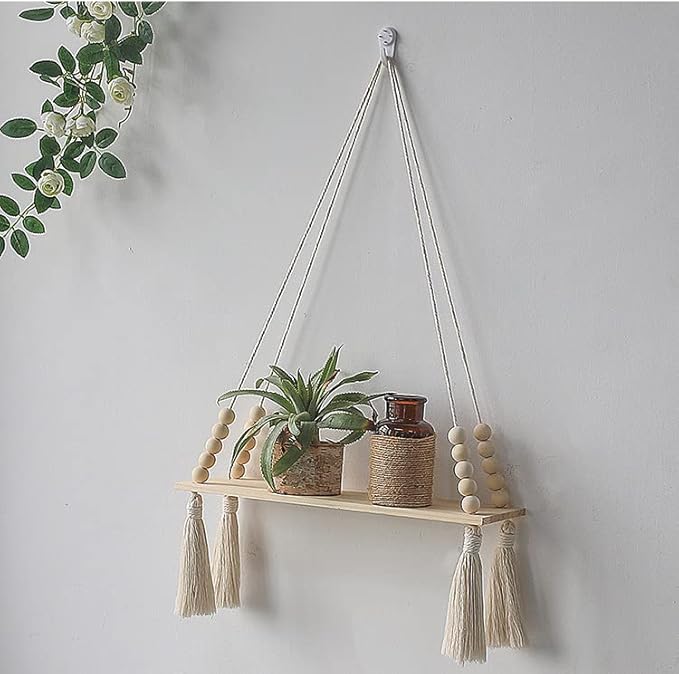 Floating Shelves for Wall, Wooden Shelves Set of 2 Rustic, Wall Decor, Storage Shelf for Living-Room, Bathroom, Kitchen, Apartment,Display Shelving for Hanging Plants
