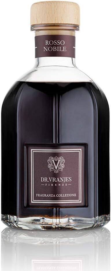 Dr. Vranjes - Rosso Nobile 500 ml Diffuser + Double Pack of Black Sticks (3 Pieces Bundle) - Luxury Home Fragrance, Made in Italy, Main Scent Fruity: Orange, Strawberry and Red Berries, Birch