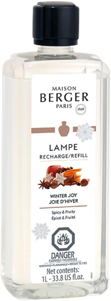 MAISON BERGER - Winter Joy - Lampe Berger Fragrance Refill for Home Fragrance Oil Diffuser - Air Freshener - 33.8 Fluid Ounces - 1 Liter