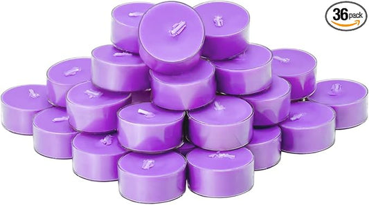 DEYBBY Natural Scented Soy Wax Tealight Candles Bulk, Lavender Aromatherapy Luxury Tea Candle Set of 36-4 Hour Burning Great Gift for Valentine's Day