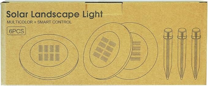 intelamp Solar Pathway Lights Outdoor, 6 Pack 9 Color Changing with Remote Control, Dusk to Dawn Solar Powered Waterproof LED Ground Lighting for House Outside Lawn Garden Yard Patio