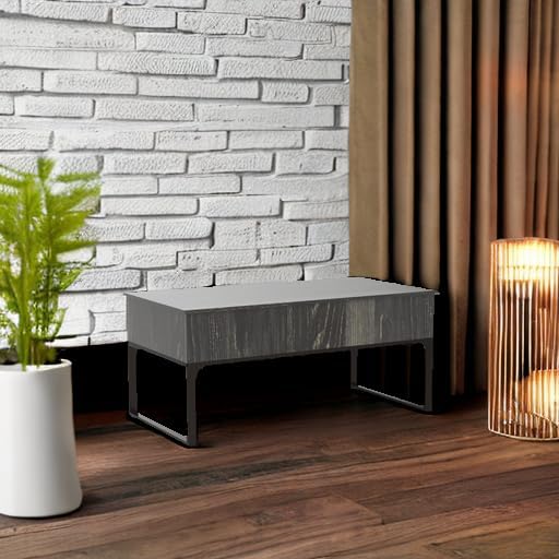 WLIVE Lift Top Coffee Table with Storage, 40.9" Coffee Table with Lifting Top & Sliding Cover, Wood Modern Center Table with 2 Hidden Compartment for Living Room, Charcoal Black