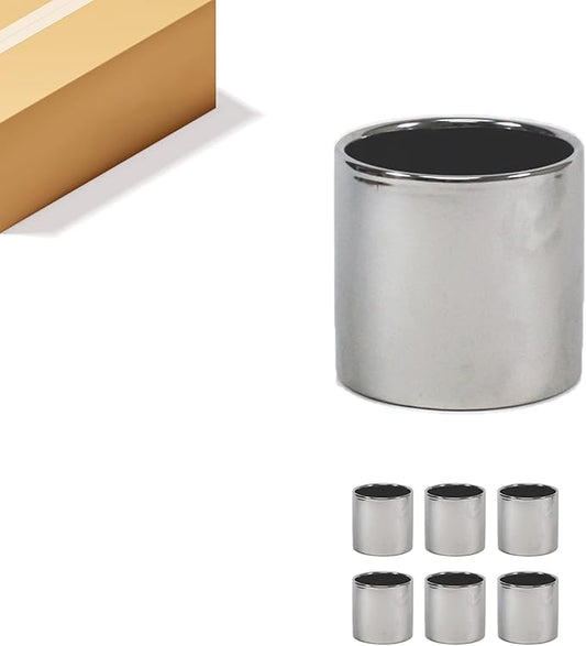 WGVI Silver Ceramic Cylinder Vase Width 6.5" Height 6", Flower Arrangements, Candle Holder, Terrarium Planter Pot, Storage Container Organizer, Pen Brush Holder, Smooth Silver Tabletop Decor, 6 Pc