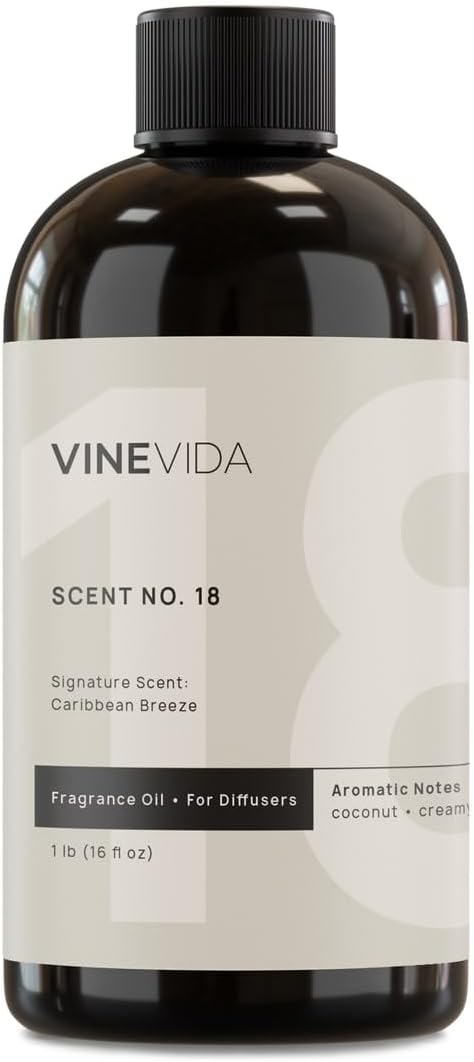 VINEVIDA Caribbean Breeze Fragrance Oil for Cold Air Diffusers - (16 Fl Oz) - Essential Oils for Diffuser Oil Refill & Air Freshener Room Spray