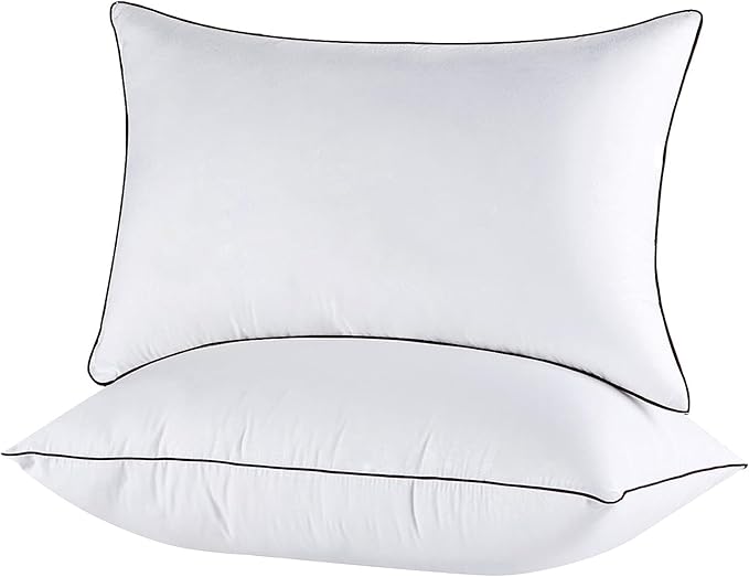 Hungarian Goose Down Pillow Queen Size Set of 2, Ultimate Comfort 750+ Fill Power, 480 Thread Count 100% Cotton Shell, Luxury Bed Pillows for Sleeping - Queen (20" x 28"), 2 Pack