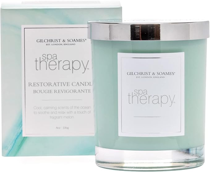 Gilchrist & Soames Spa Therapy Luxury Candle (8oz), Calming Scents of The Ocean - USA Poured, Coconut Oil and Soy Wax Blend, Cotton Wick