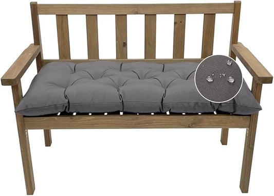 Outdoor Bench Cushion, Waterproof Swing Cushion Bench Seat Cushion, Swing Chair Replacement Seat Pads Cushion Pillow for Lounger Garden Furniture Patio Metal Wooden Bench (Dark Grey, 39.37x20in)